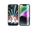 Funda Silicona Transparente compatible con iPhone 14 (6.1) diseño Unicornio Dibujos