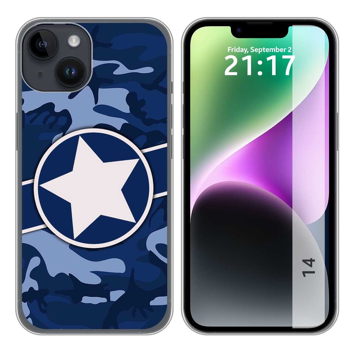 Funda Silicona compatible con iPhone 14 (6.1) diseño Camuflaje 03 Dibujos