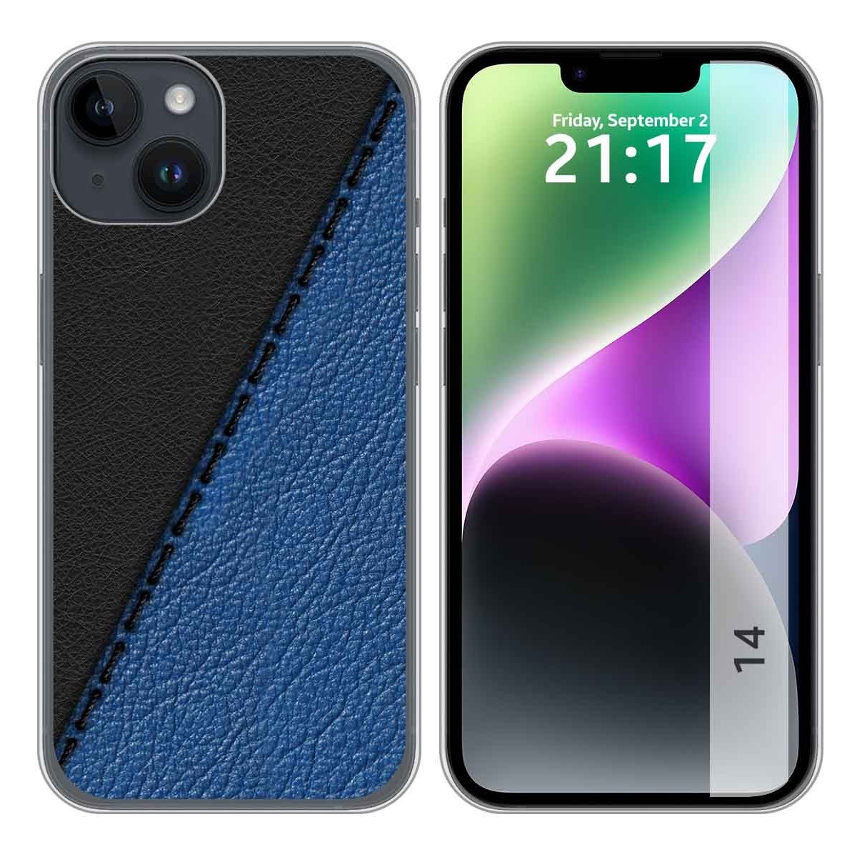 Funda Silicona compatible con iPhone 14 (6.1) diseño Cuero 02 Dibujos