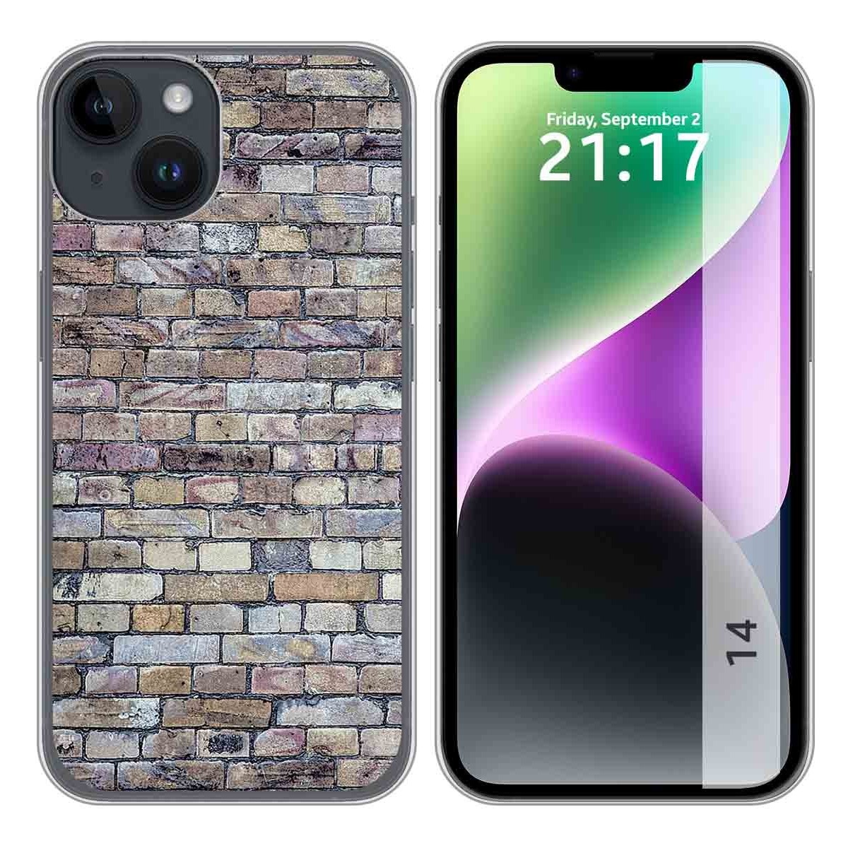 Funda Silicona compatible con iPhone 14 (6.1) diseño Ladrillo 02 Dibujos