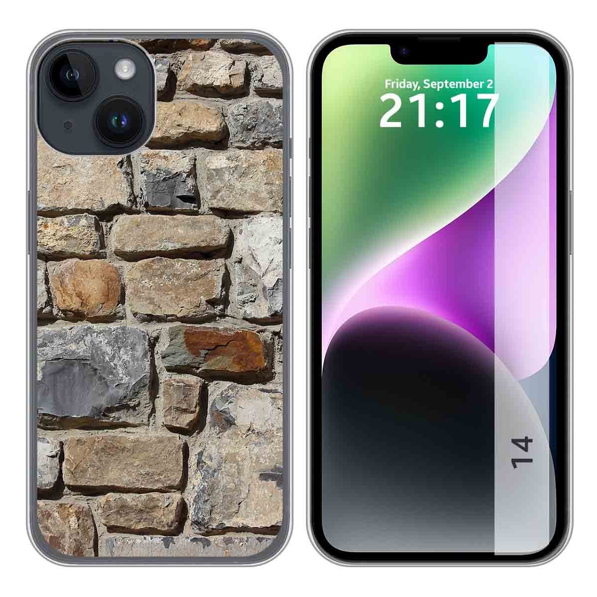 Funda Silicona compatible con iPhone 14 (6.1) diseño Ladrillo 03 Dibujos