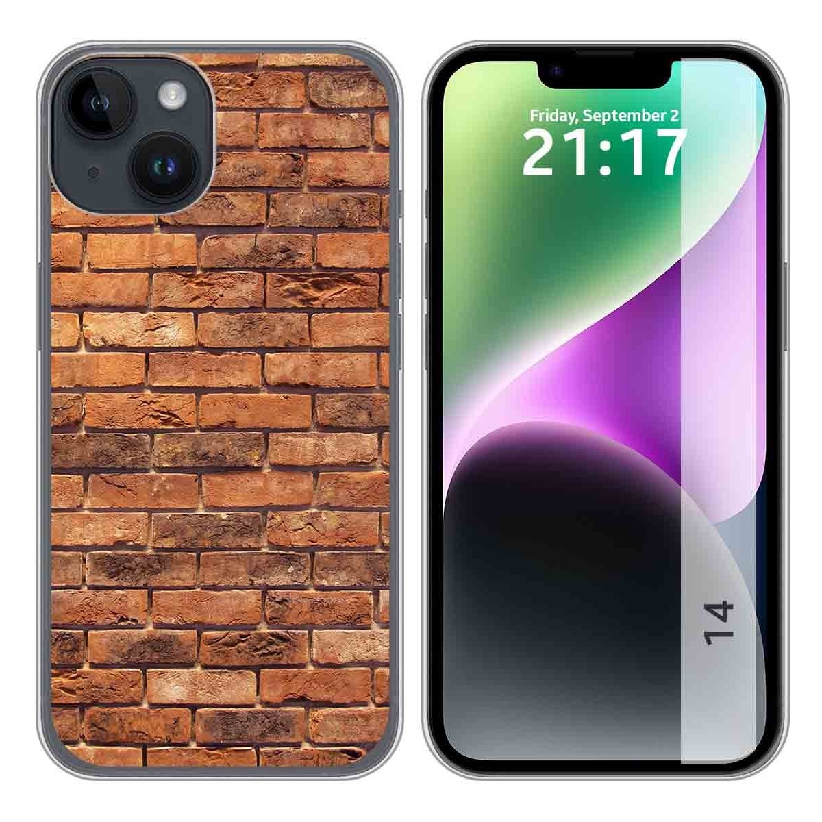 Funda Silicona compatible con iPhone 14 (6.1) diseño Ladrillo 04 Dibujos