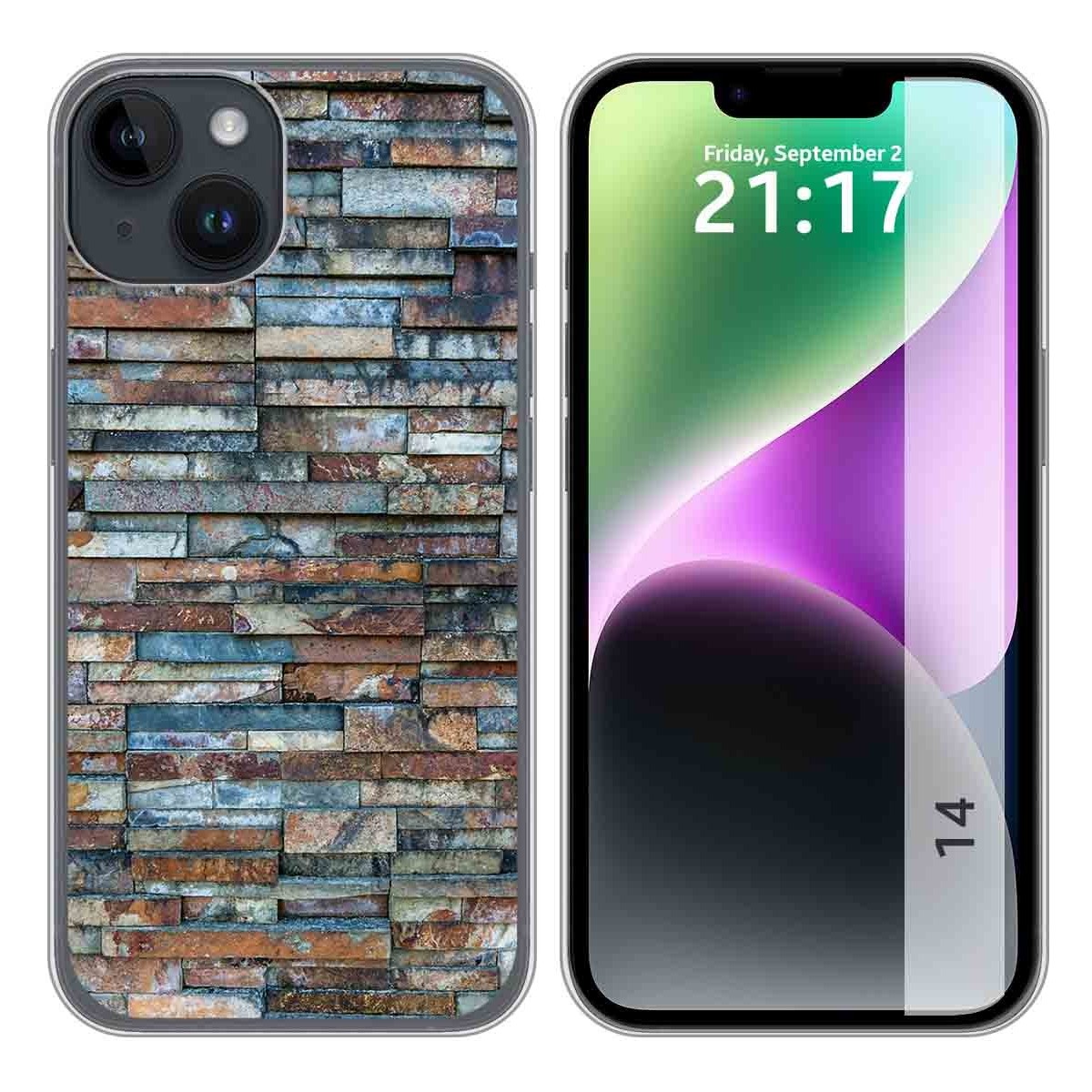 Funda Silicona compatible con iPhone 14 (6.1) diseño Ladrillo 05 Dibujos