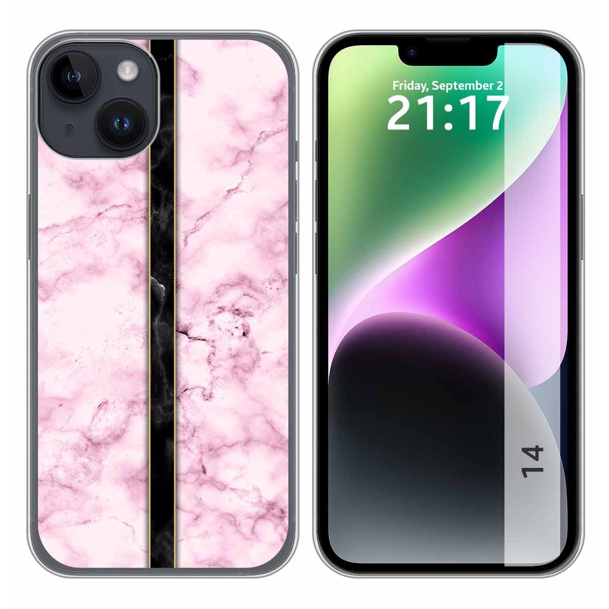 Funda Silicona compatible con iPhone 14 (6.1) diseño Mármol 04 Dibujos