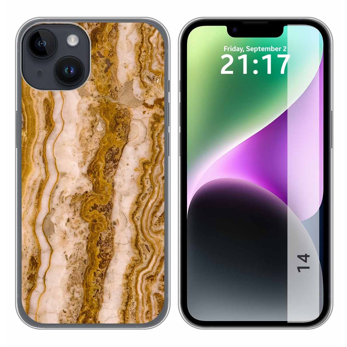 Funda Silicona compatible con iPhone 14 (6.1) diseño Mármol 10 Dibujos