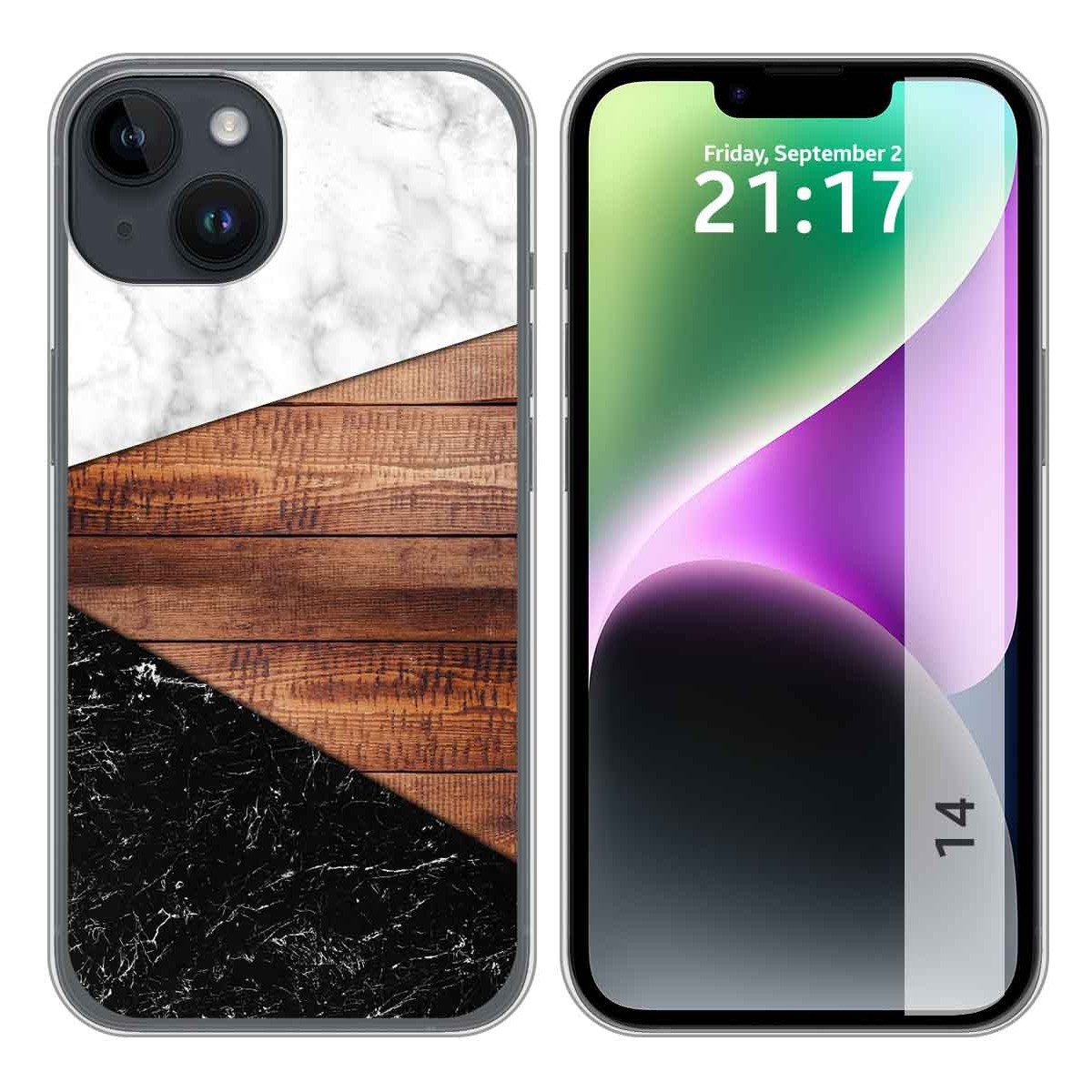 Funda Silicona compatible con iPhone 14 (6.1) diseño Mármol 11 Dibujos