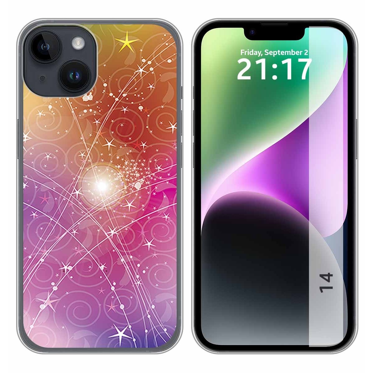 Funda Silicona compatible con iPhone 14 (6.1) diseño Abstracto Dibujos