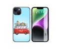Funda Silicona compatible con iPhone 14 (6.1) diseño Furgoneta Dibujos