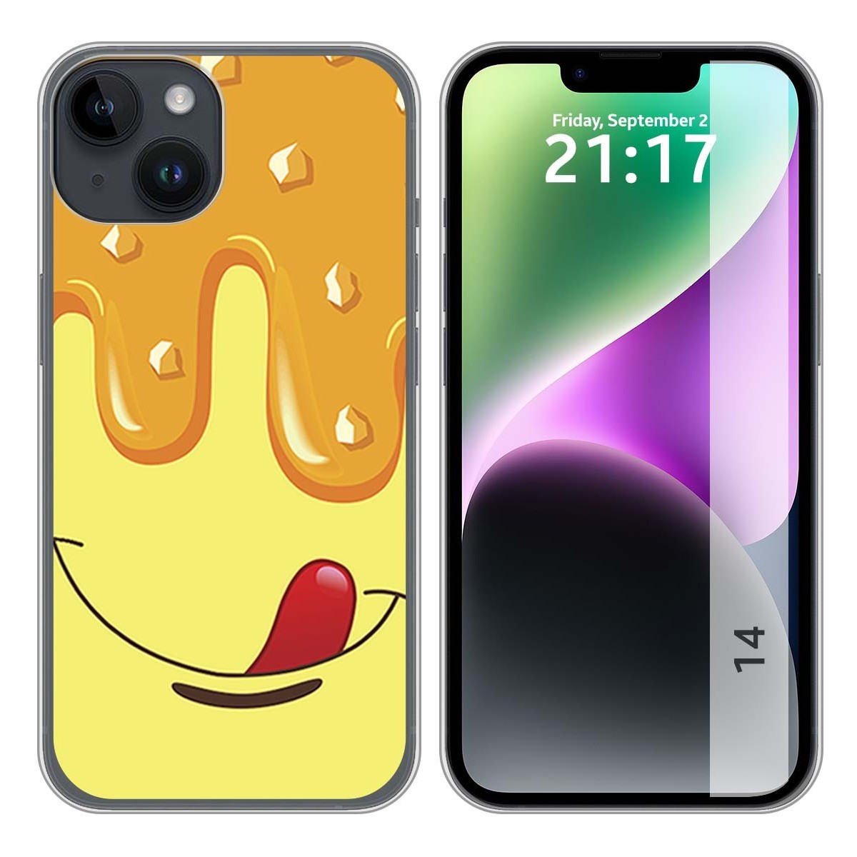 Funda Silicona compatible con iPhone 14 (6.1) diseño Helado Vainilla Dibujos