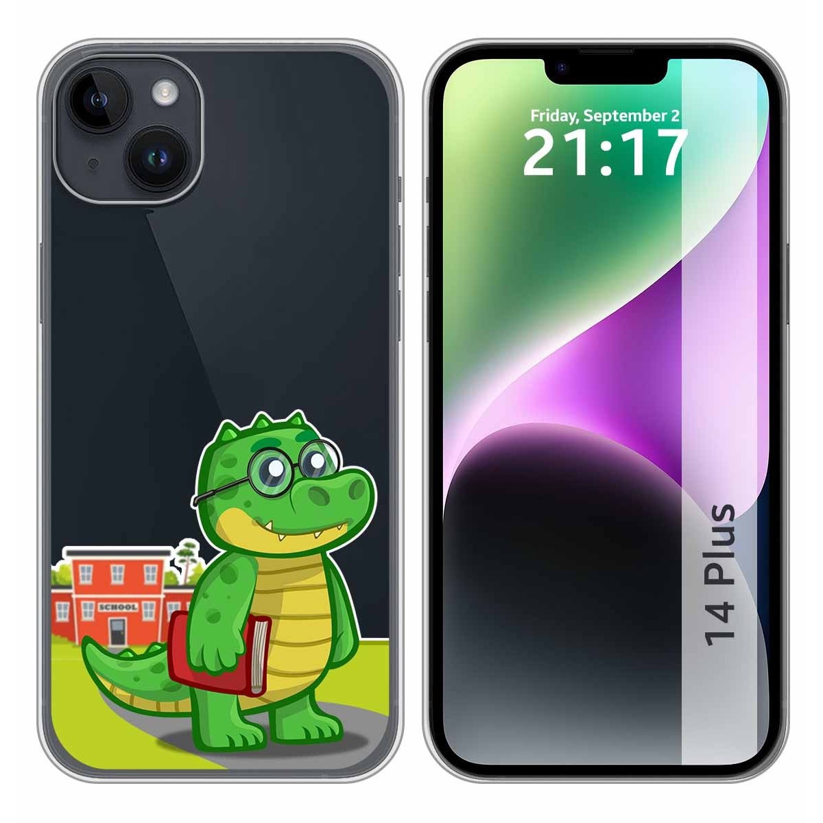 Funda Silicona Transparente compatible con iPhone 14 Plus (6.7) diseño Coco Dibujos