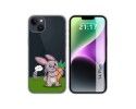 Funda Silicona Transparente compatible con iPhone 14 Plus (6.7) diseño Conejo Dibujos