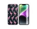 Funda Silicona Transparente compatible con iPhone 14 Plus (6.7) diseño Flamenco Dibujos