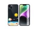 Funda Silicona Transparente compatible con iPhone 14 Plus (6.7) diseño Playa Dibujos