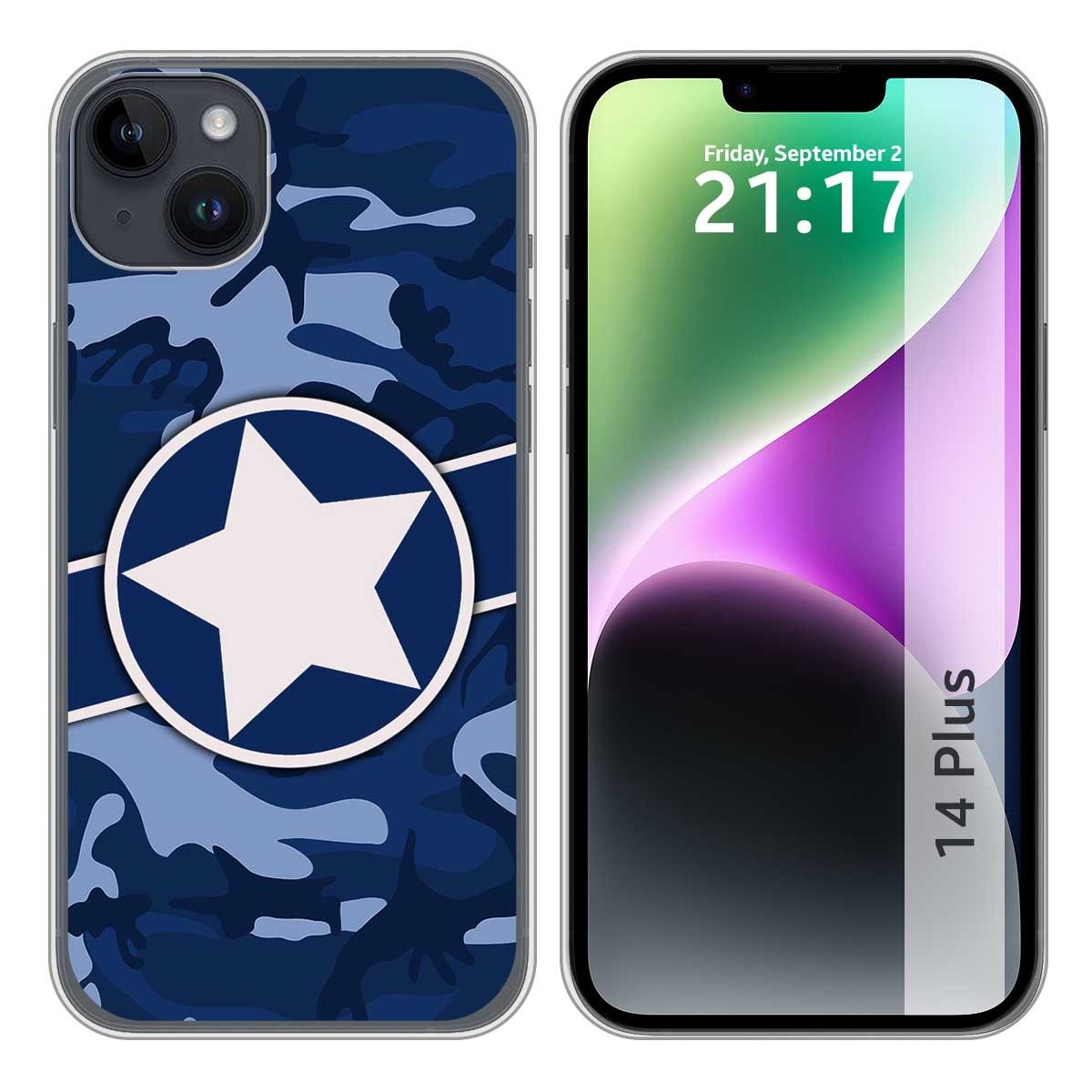 Funda Silicona compatible con iPhone 14 Plus (6.7) diseño Camuflaje 03 Dibujos