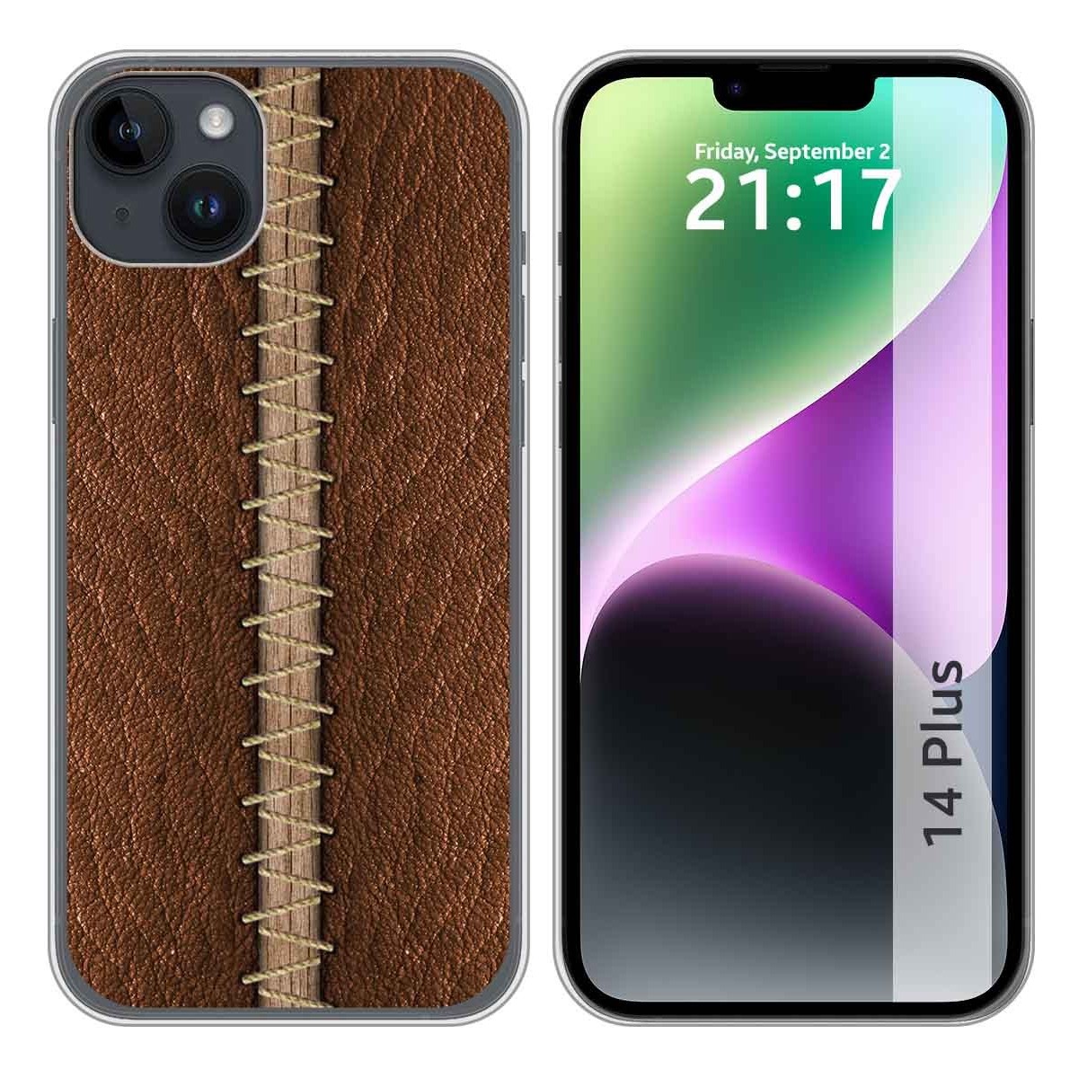 Funda Silicona compatible con iPhone 14 Plus (6.7) diseño Cuero 01 Dibujos