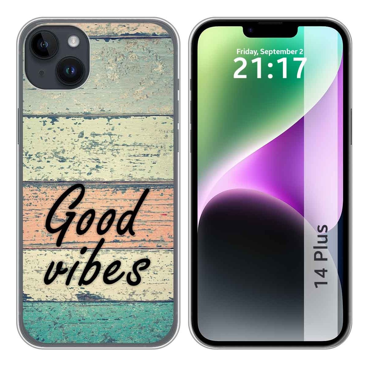 Funda Silicona compatible con iPhone 14 Plus (6.7) diseño Madera 01 Dibujos