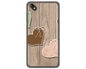 Funda Gel Tpu para Wiko Sunny 2 Plus Diseño Corazones Madera Dibujos