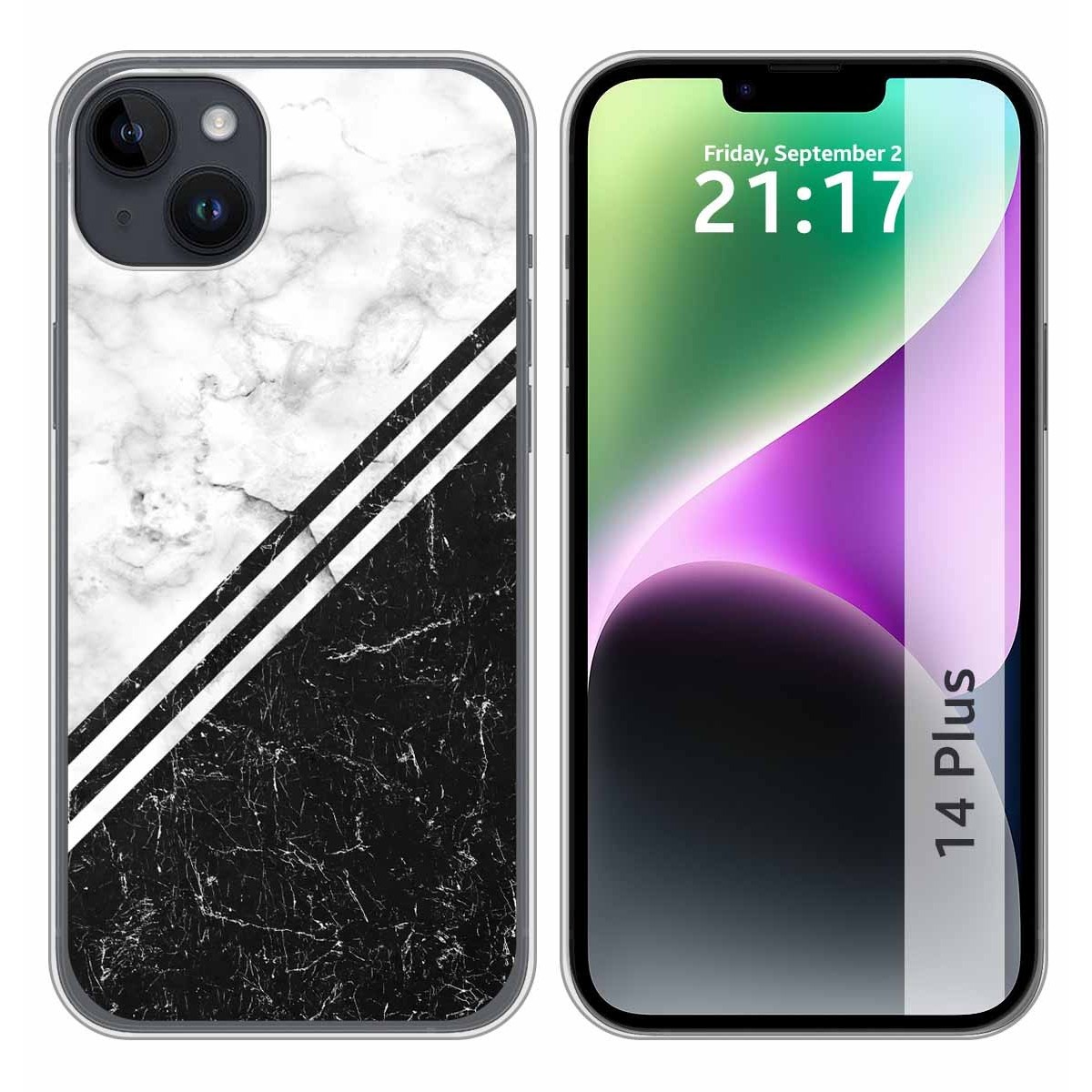 Funda Silicona compatible con iPhone 14 Plus (6.7) diseño Mármol 01 Dibujos