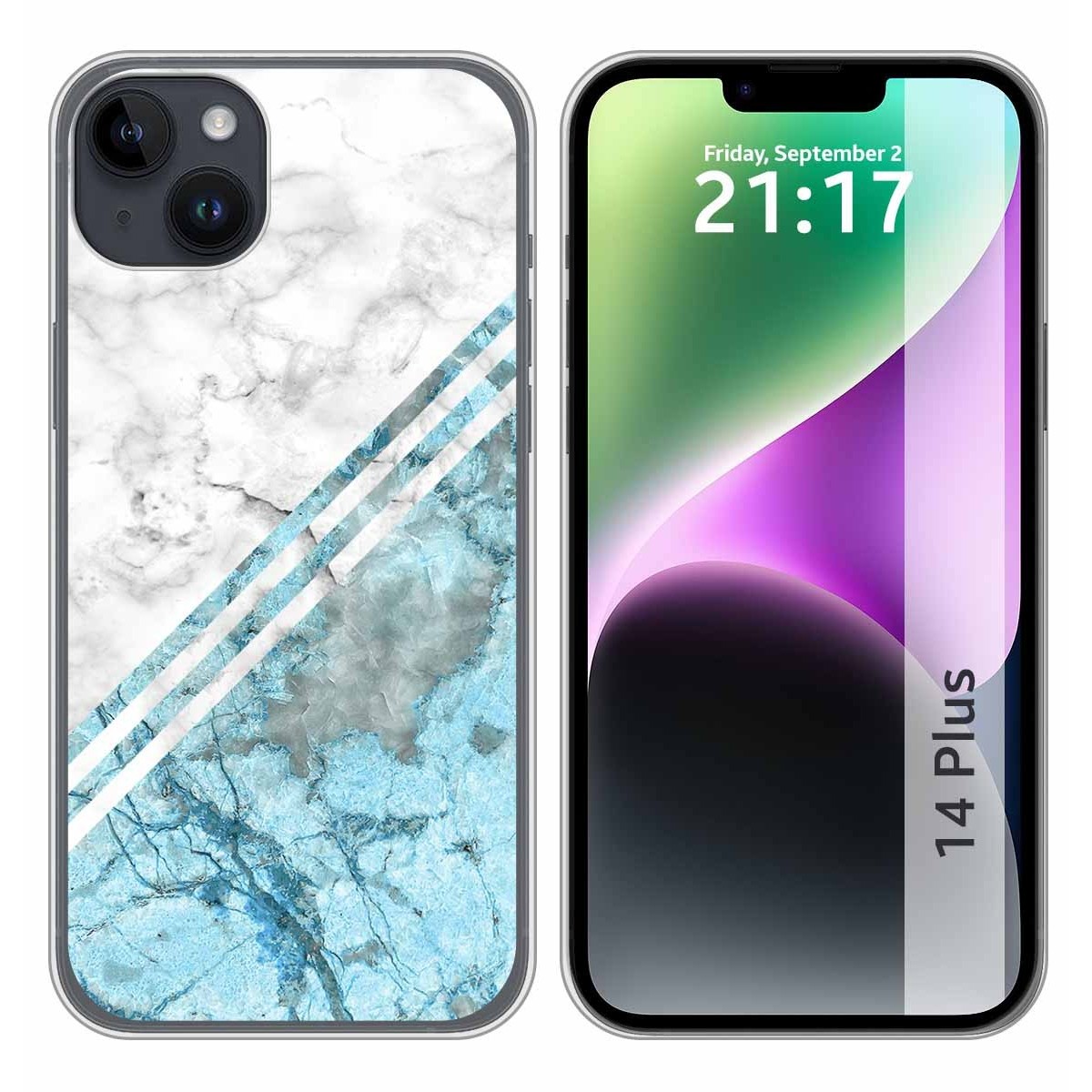 Funda Silicona compatible con iPhone 14 Plus (6.7) diseño Mármol 02 Dibujos