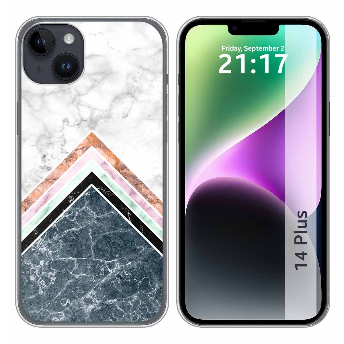 Funda Silicona compatible con iPhone 14 Plus (6.7) diseño Mármol 05 Dibujos