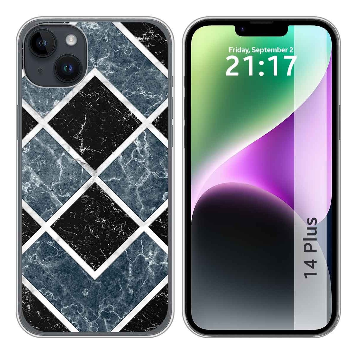 Funda Silicona compatible con iPhone 14 Plus (6.7) diseño Mármol 06 Dibujos