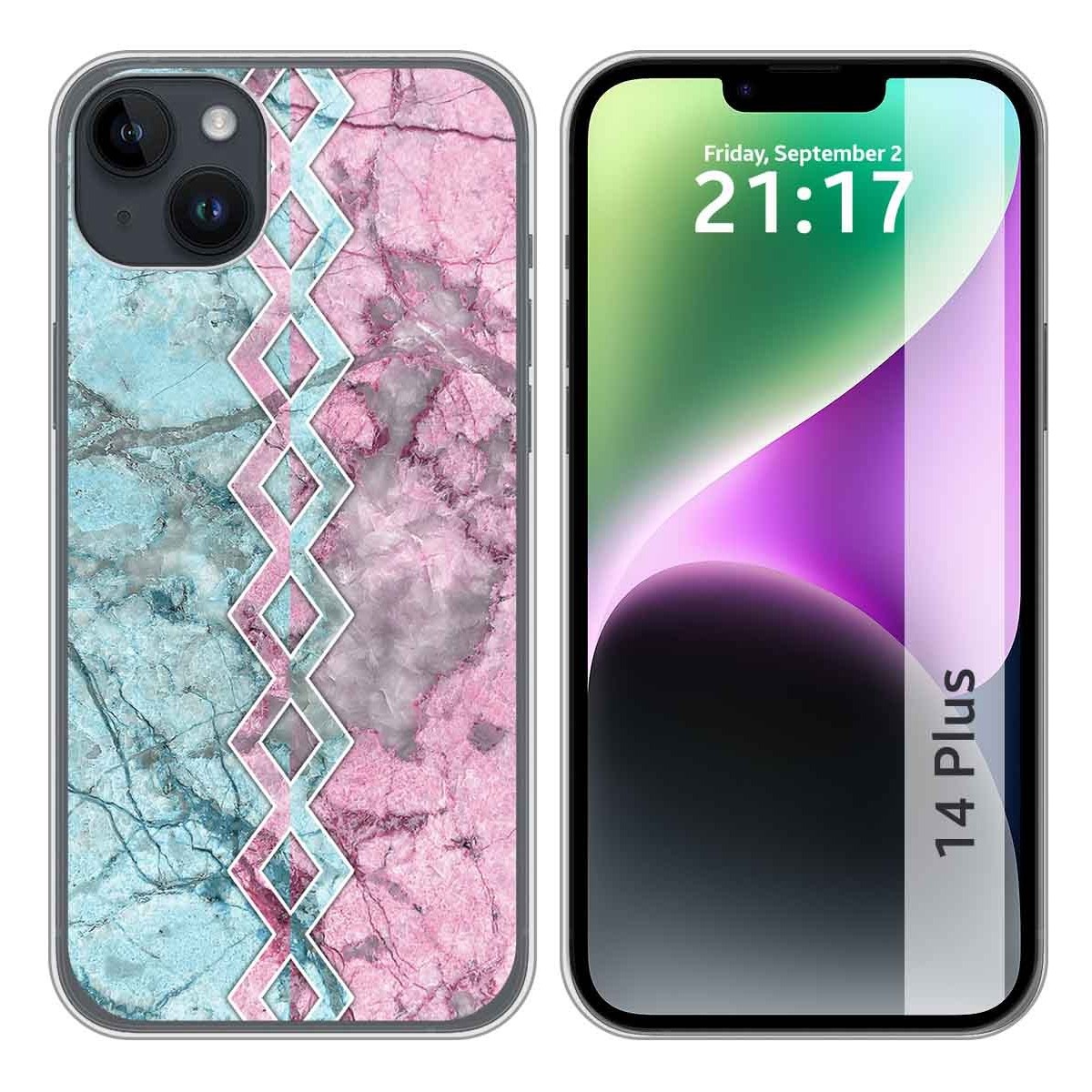 Funda Silicona compatible con iPhone 14 Plus (6.7) diseño Mármol 08 Dibujos