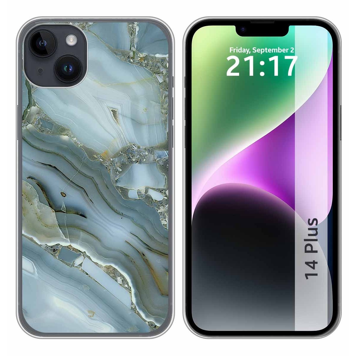 Funda Silicona compatible con iPhone 14 Plus (6.7) diseño Mármol 09 Dibujos