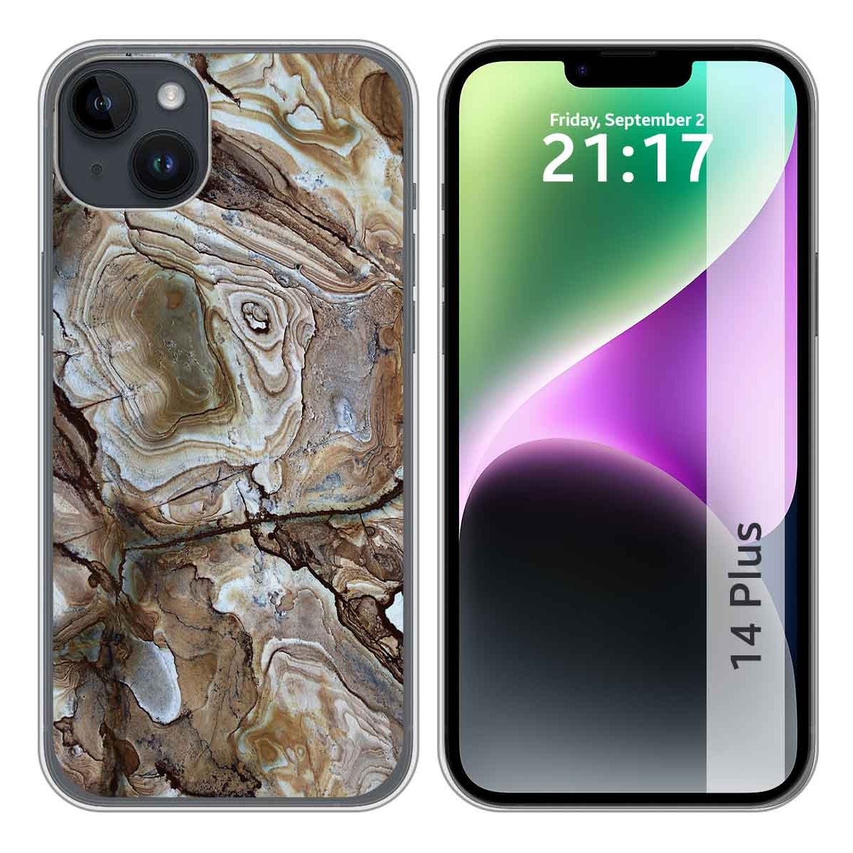 Funda Silicona compatible con iPhone 14 Plus (6.7) diseño Mármol 14 Dibujos