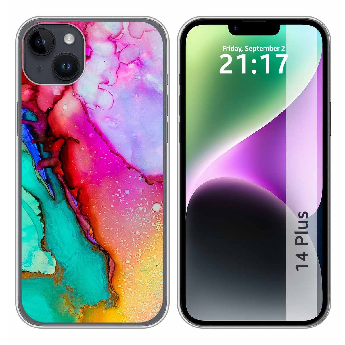 Funda Silicona compatible con iPhone 14 Plus (6.7) diseño Mármol 15 Dibujos