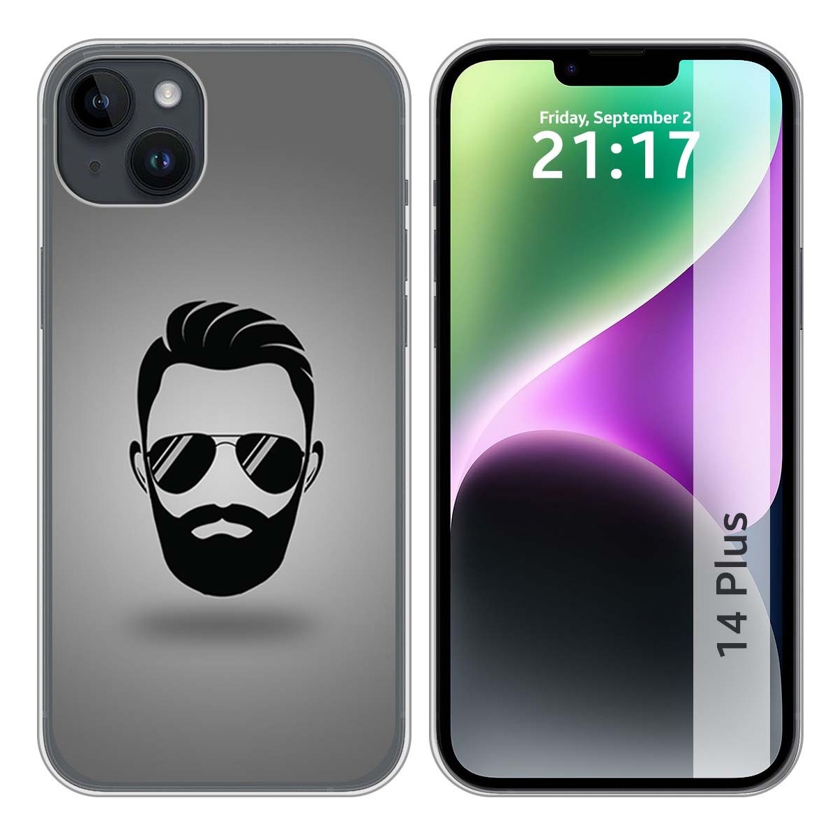Funda Silicona compatible con iPhone 14 Plus (6.7) diseño Barba Dibujos