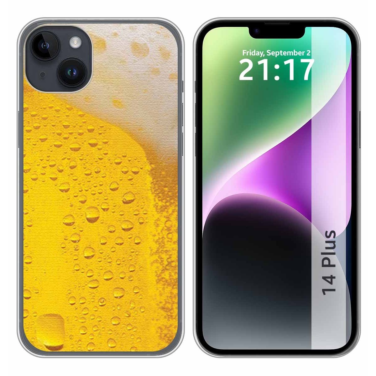 Funda Silicona compatible con iPhone 14 Plus (6.7) diseño Cerveza Dibujos