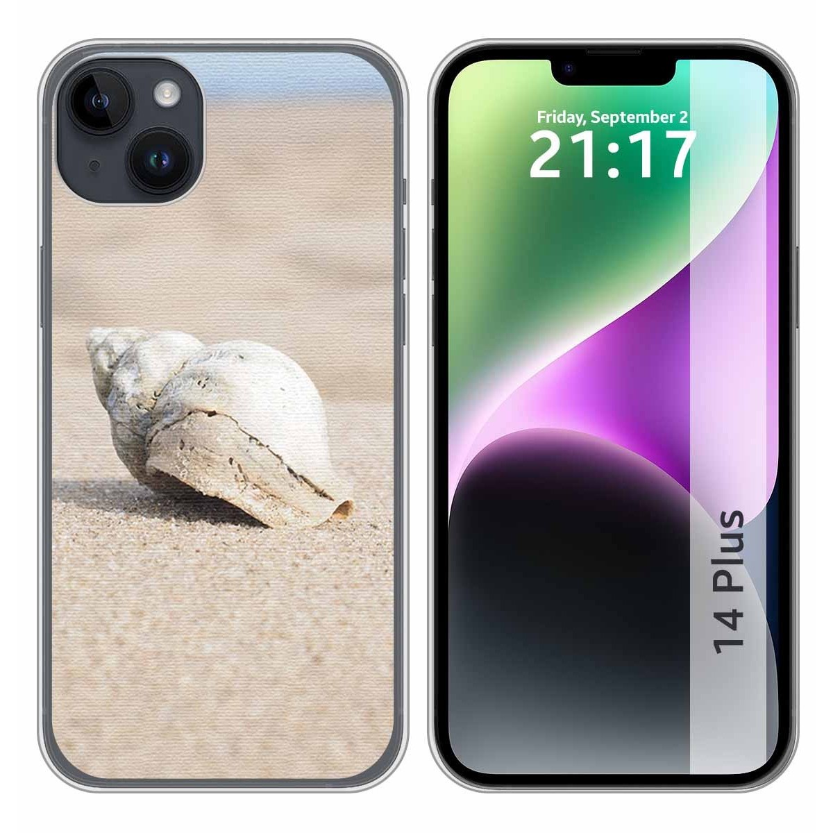 Funda Silicona compatible con iPhone 14 Plus (6.7) diseño Concha Dibujos