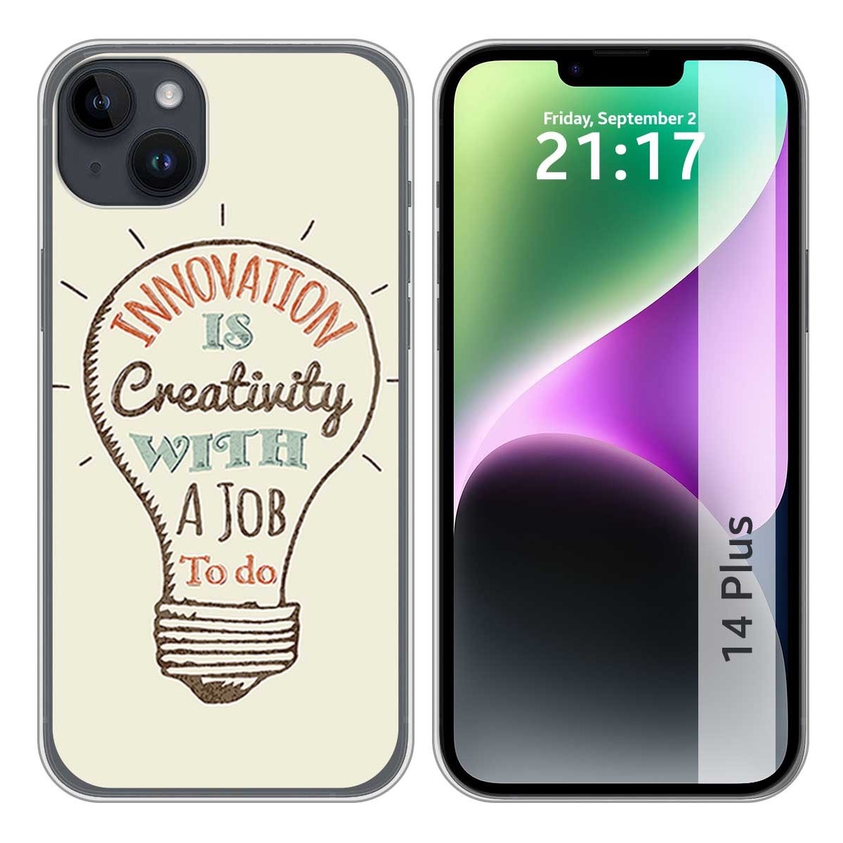 Funda Silicona compatible con iPhone 14 Plus (6.7) diseño Creativity Dibujos