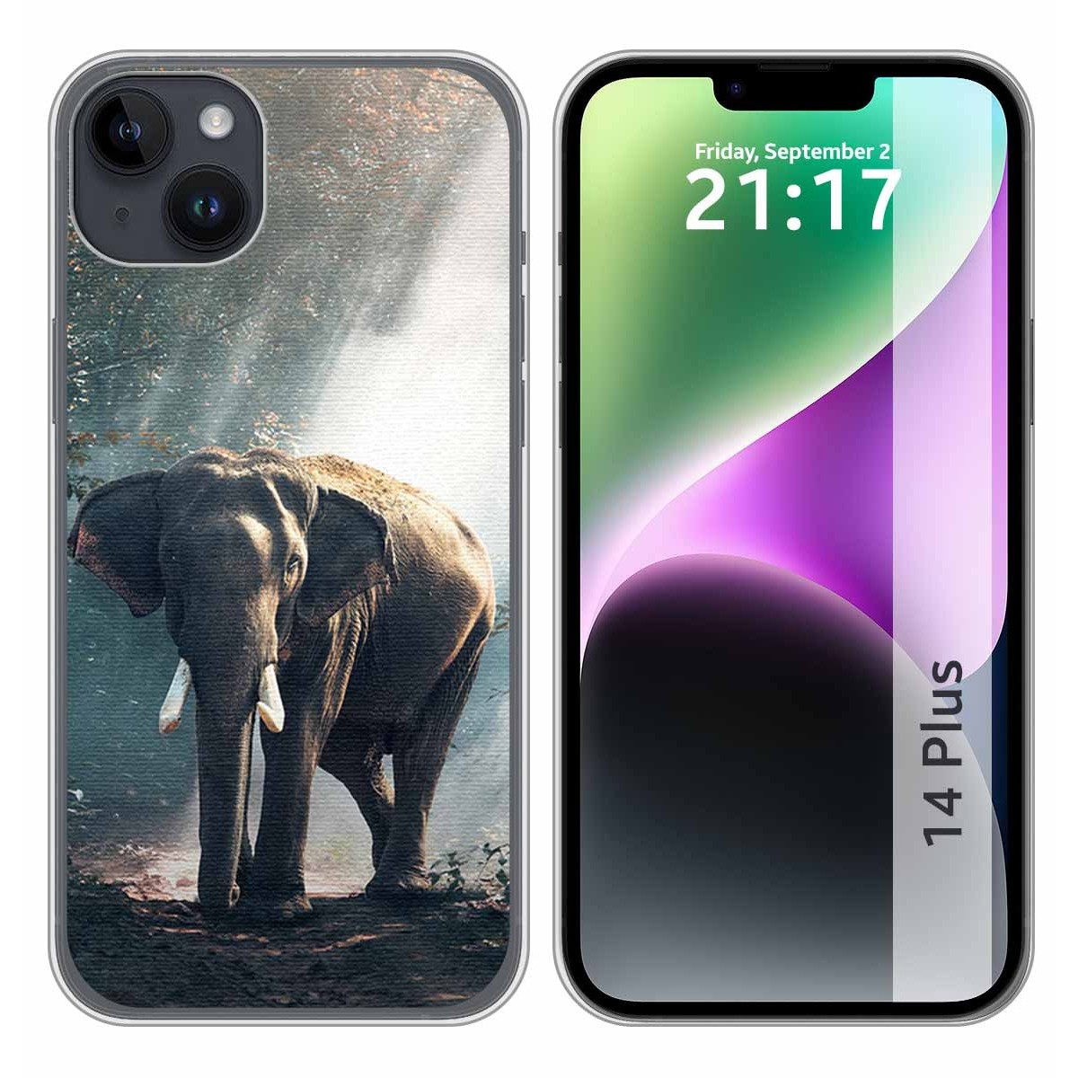 Funda Silicona compatible con iPhone 14 Plus (6.7) diseño Elefante Dibujos