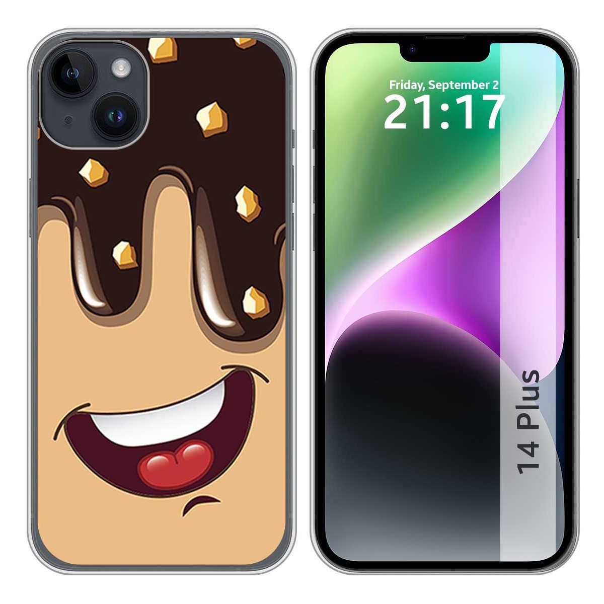 Funda Silicona compatible con iPhone 14 Plus (6.7) diseño Helado Chocolate Dibujos