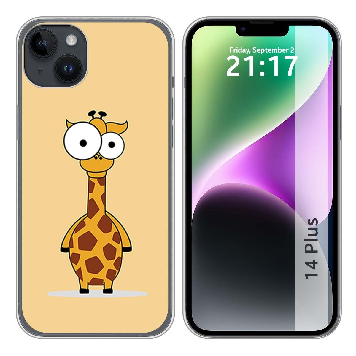 Funda Silicona compatible con iPhone 14 Plus (6.7) diseño Jirafa Dibujos
