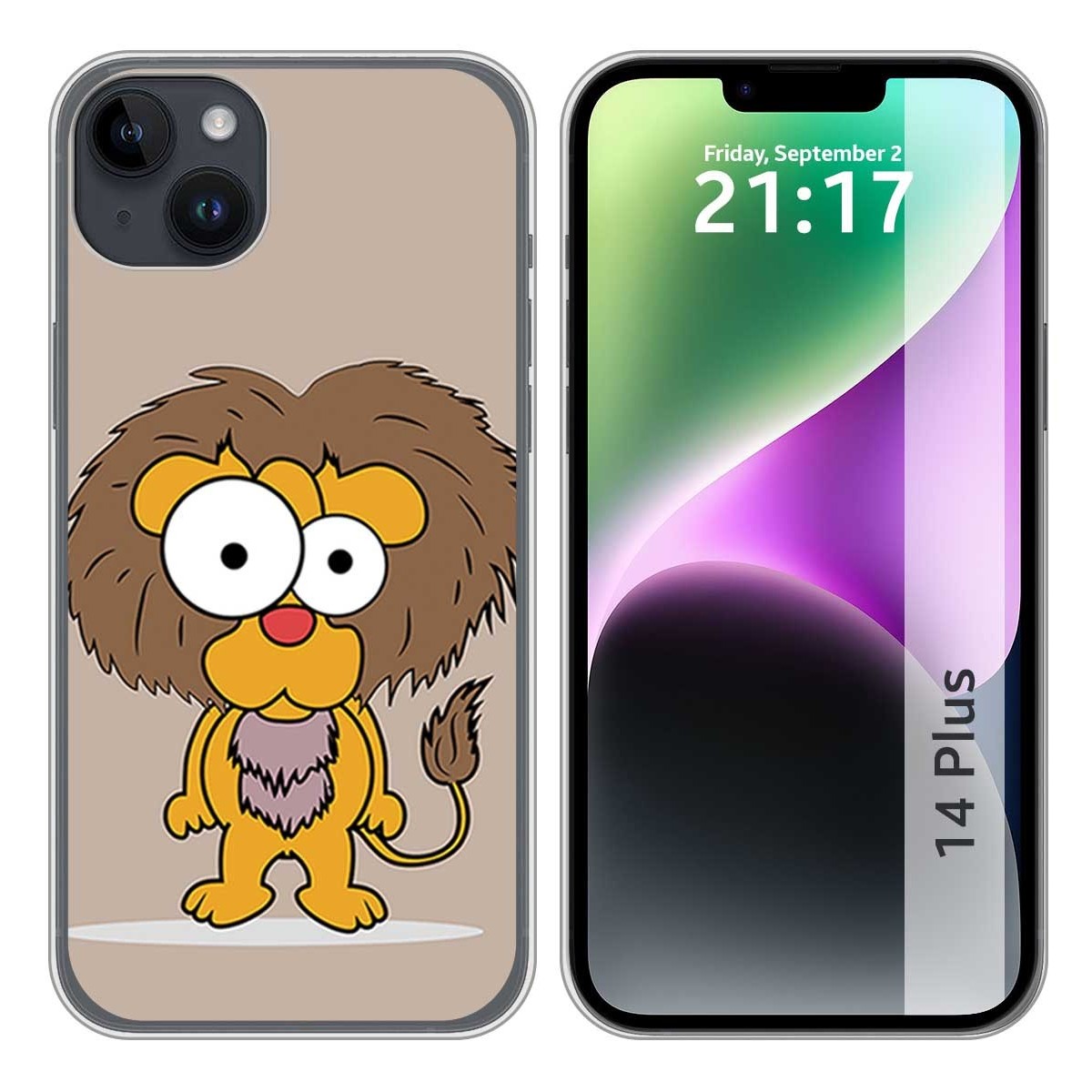 Funda Silicona compatible con iPhone 14 Plus (6.7) diseño Leon Dibujos