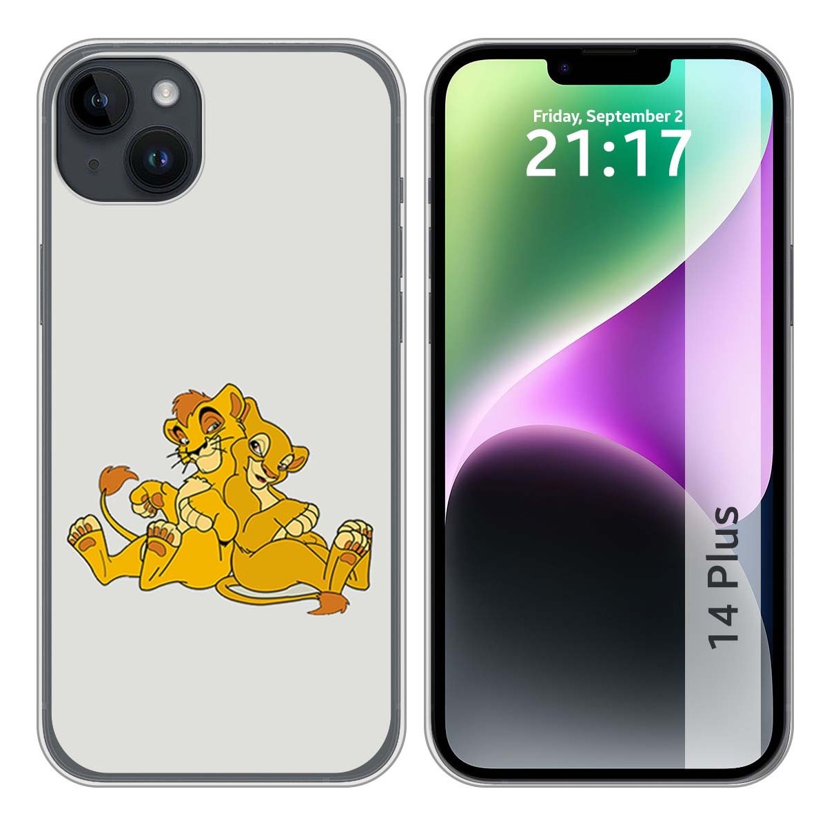 Funda Silicona compatible con iPhone 14 Plus (6.7) diseño Leones Dibujos