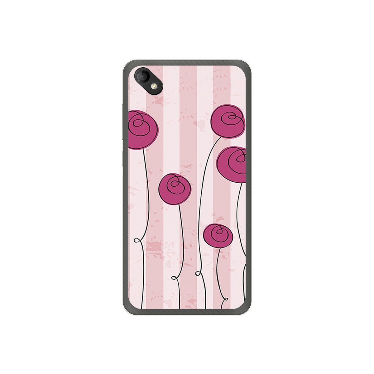 Funda Gel Tpu para Wiko Sunny 2 Plus Diseño Flores Vintage Dibujos