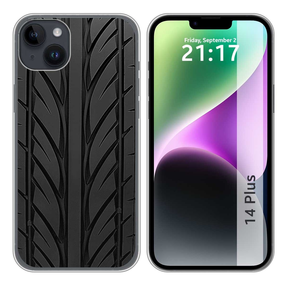 Funda Silicona compatible con iPhone 14 Plus (6.7) diseño Neumatico Dibujos