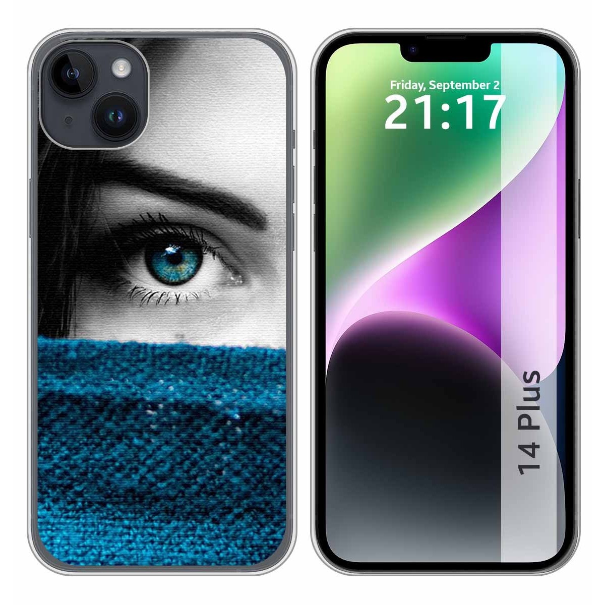 Funda Silicona compatible con iPhone 14 Plus (6.7) diseño Ojo Dibujos