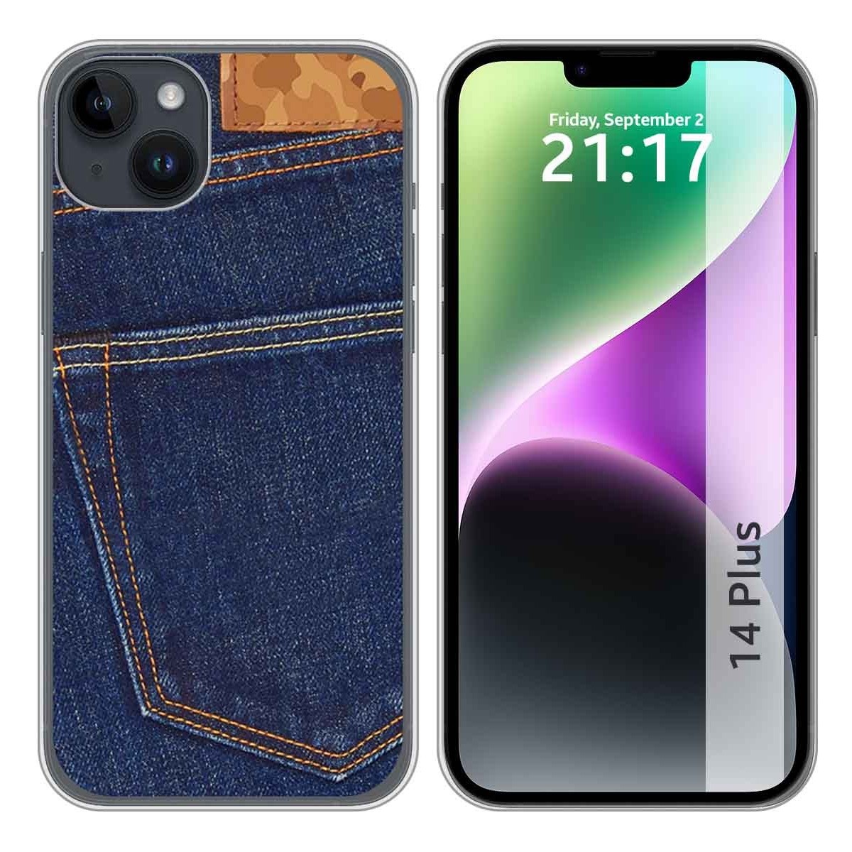 Funda Silicona compatible con iPhone 14 Plus (6.7) diseño Vaquero Dibujos