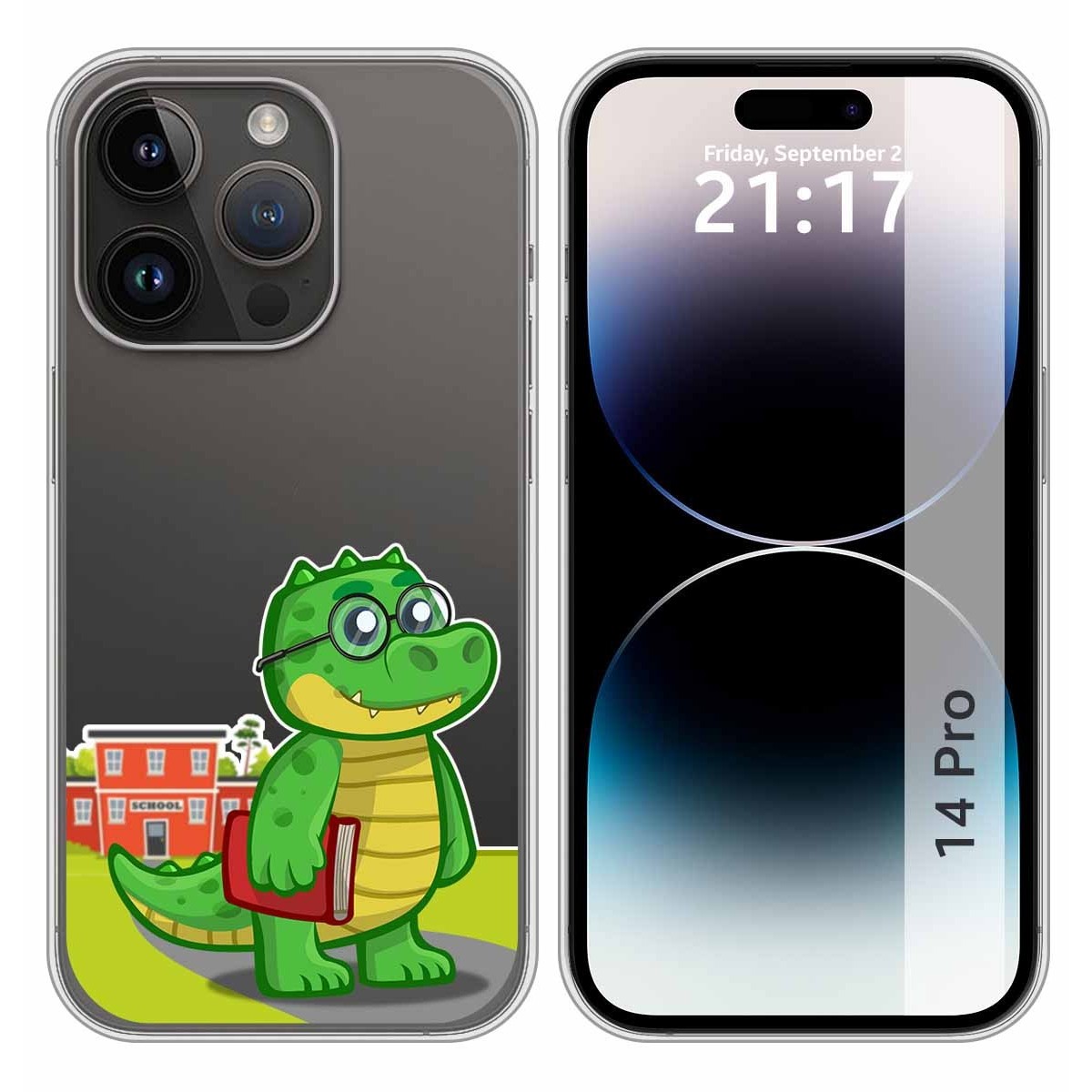 Funda Silicona Transparente compatible con iPhone 14 Pro (6.1) diseño Coco Dibujos