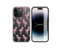 Funda Silicona Transparente compatible con iPhone 14 Pro (6.1) diseño Flamenco Dibujos