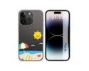 Funda Silicona Transparente compatible con iPhone 14 Pro (6.1) diseño Playa Dibujos