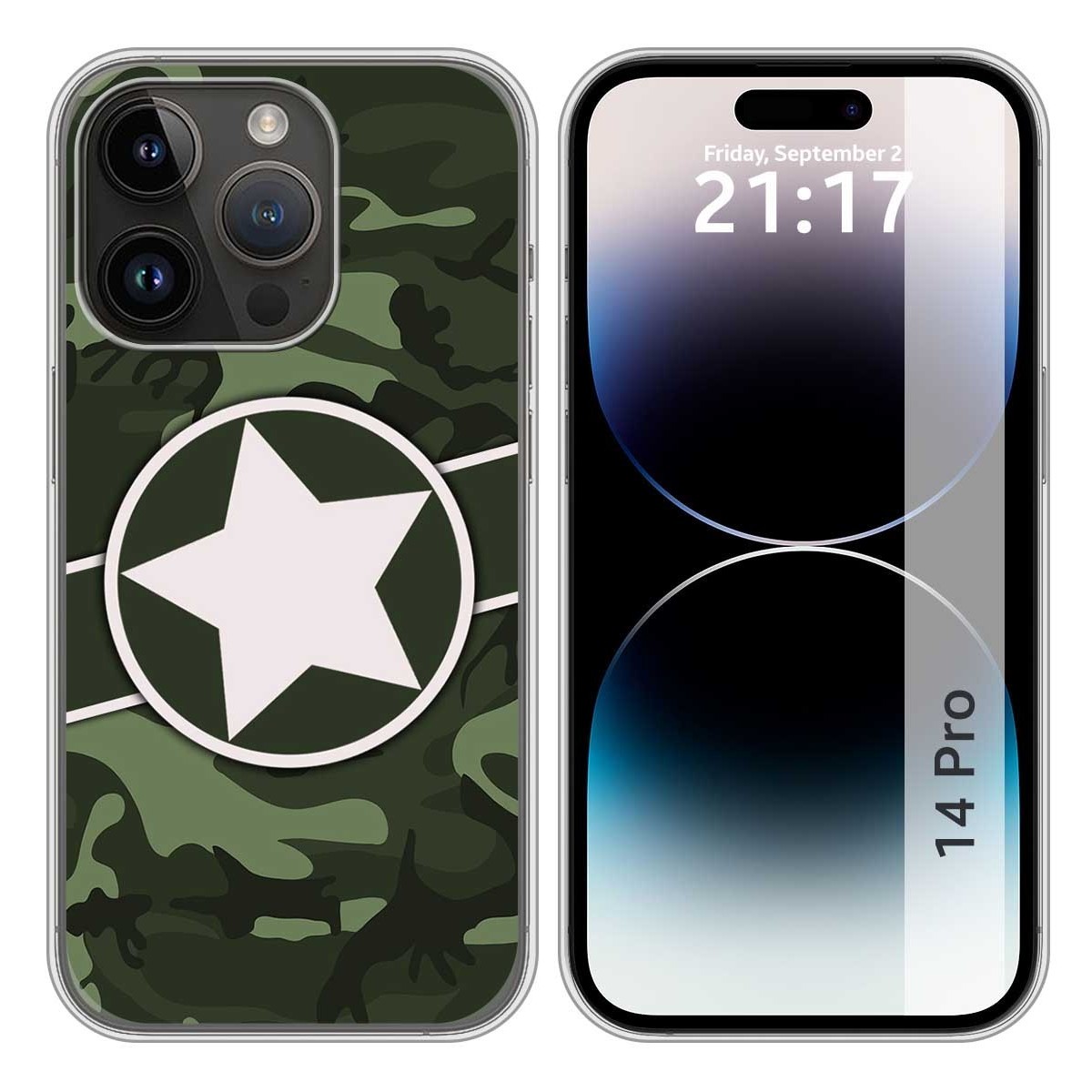 Funda Silicona compatible con iPhone 14 Pro (6.1) diseño Camuflaje 01 Dibujos