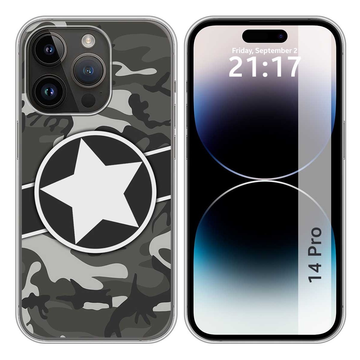 Funda Silicona compatible con iPhone 14 Pro (6.1) diseño Camuflaje 02 Dibujos