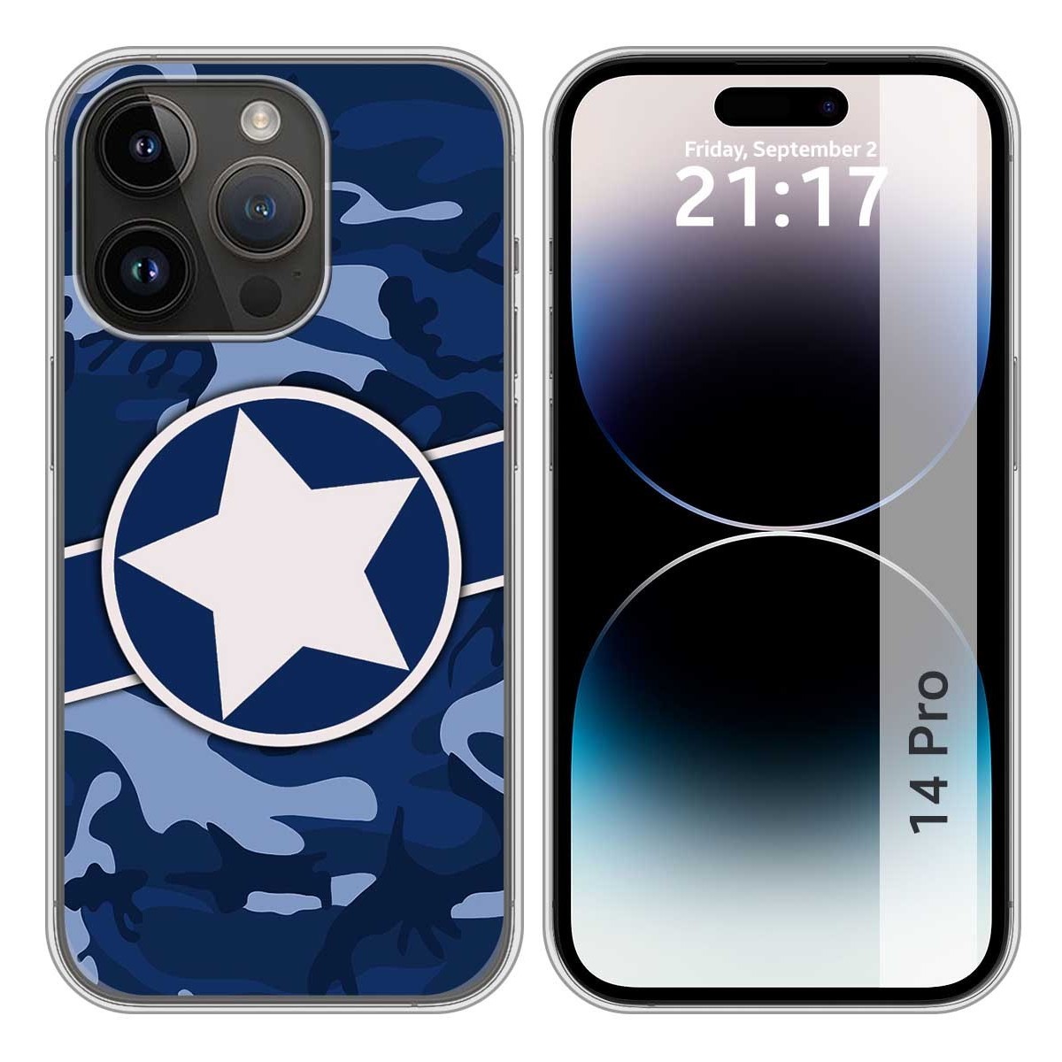 Funda Silicona compatible con iPhone 14 Pro (6.1) diseño Camuflaje 03 Dibujos