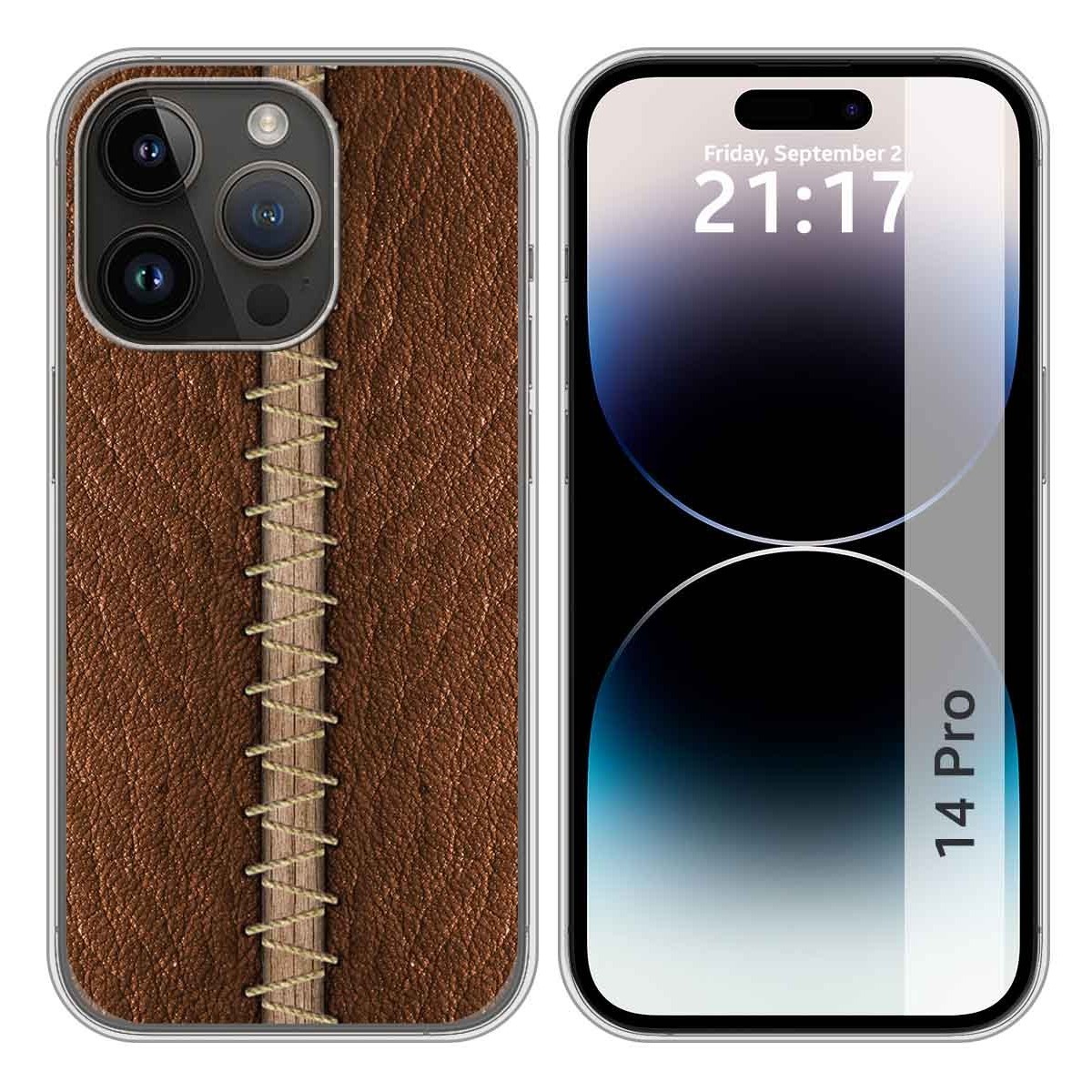 Funda Silicona compatible con iPhone 14 Pro (6.1) diseño Cuero 01 Dibujos