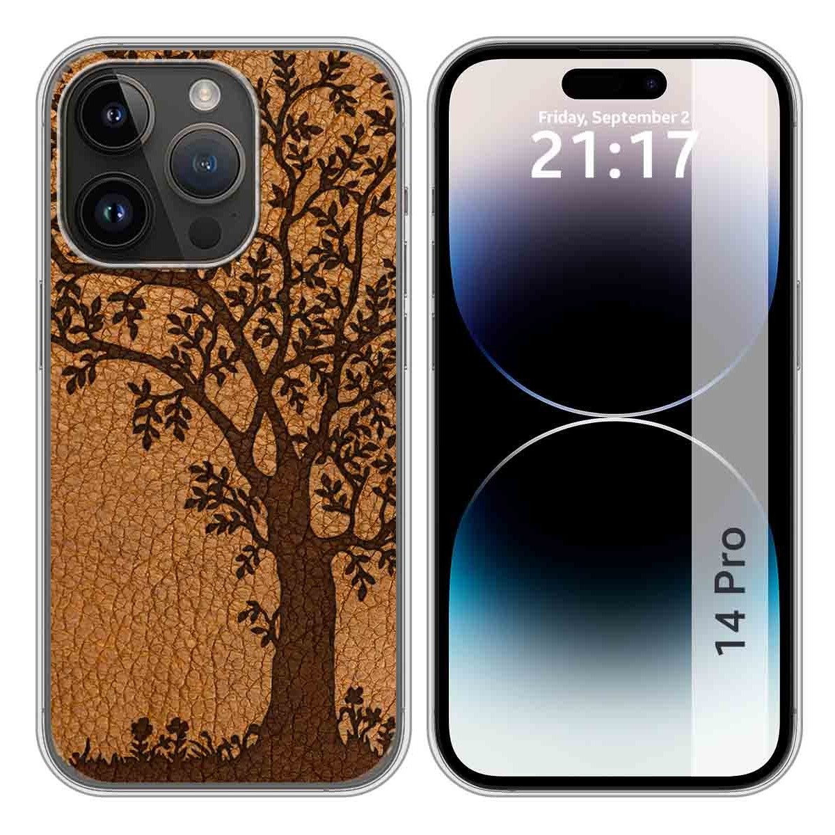 Funda Silicona compatible con iPhone 14 Pro (6.1) diseño Cuero 03 Dibujos